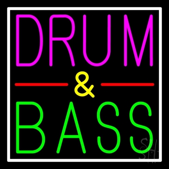 Pink Drum And Green Bass With White Border LED Neon Sign