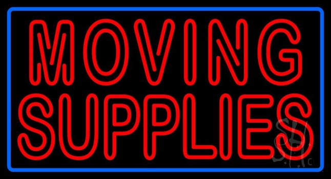 Red Double Stroke Moving Supplies LED Neon Sign
