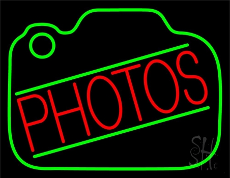 Red Photos Camera LED Neon Sign
