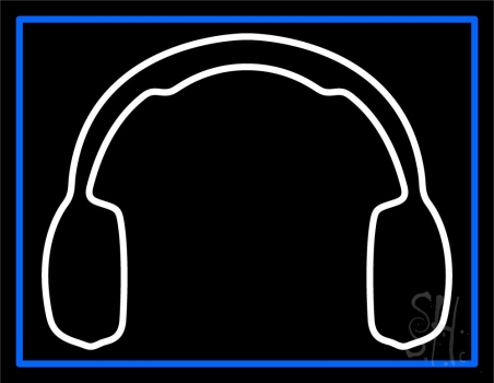 White Headphone LED Neon Sign