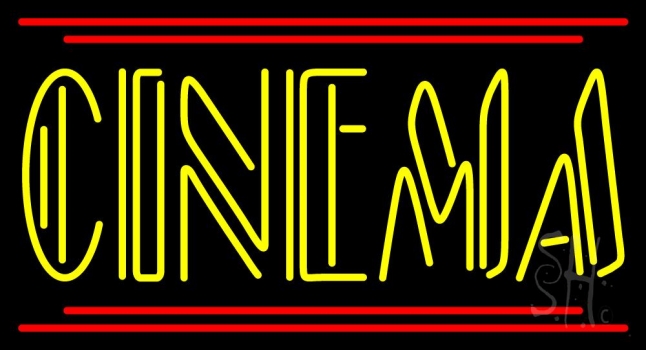 Yellow Cinema With Line LED Neon Sign