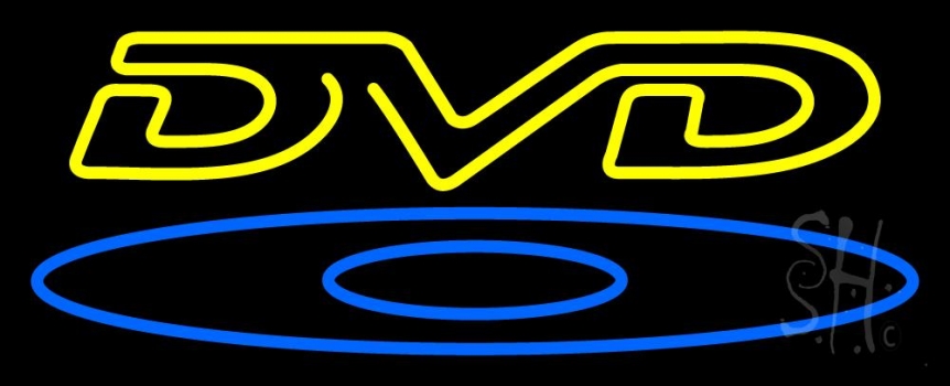 Yellow Dvd 1 LED Neon Sign