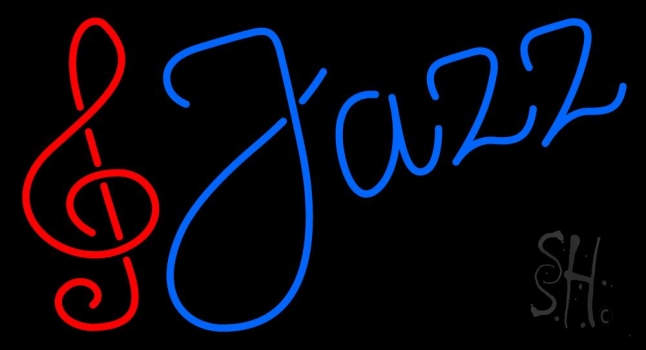 Blue Jazz With Note 1 LED Neon Sign