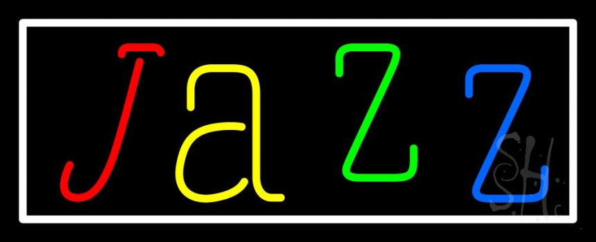 Jazz With White Border LED Neon Sign