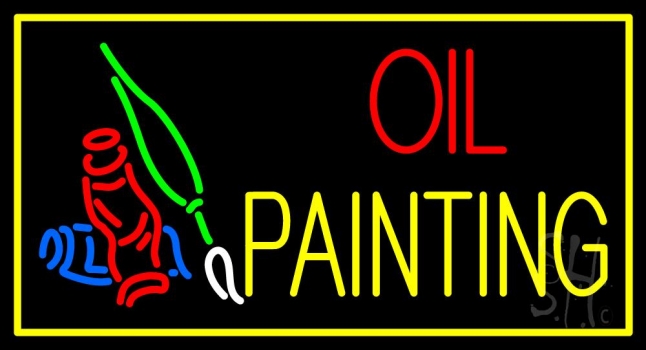 Oil Painting With Logo With Border LED Neon Sign