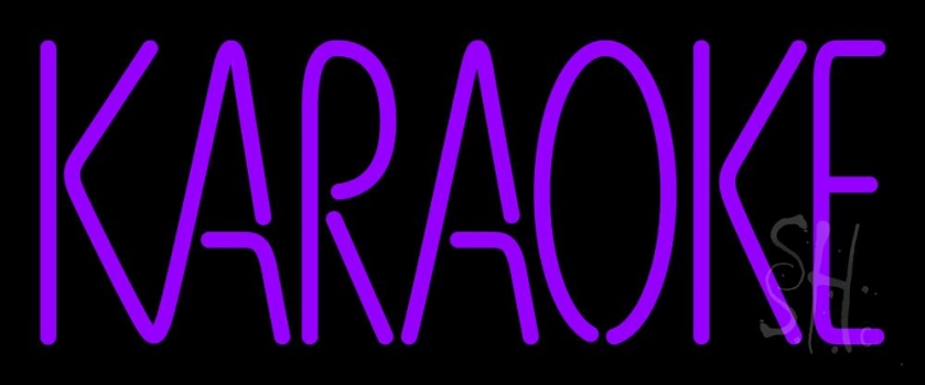 Purple Karaoke Block 1 LED Neon Sign