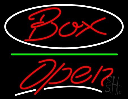 Red Box With With Open 3 LED Neon Sign