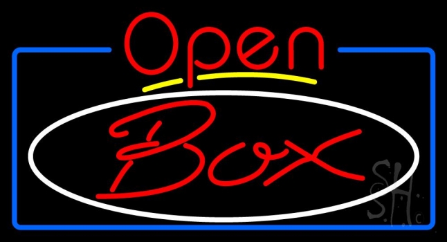Red Box With With Open 4 LED Neon Sign
