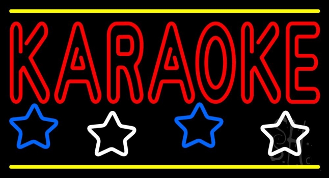 Red Karaoke Block 1 LED Neon Sign