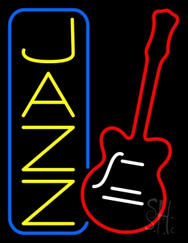 Vertical Jazz With Guitar 2 LED Neon Sign