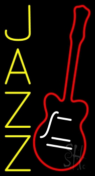 Vertical Jazz With Guitar LED Neon Sign