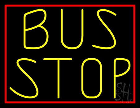 Yellow Bus Stop LED Neon Sign