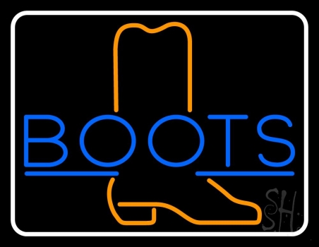 Blue Boots With Border LED Neon Sign