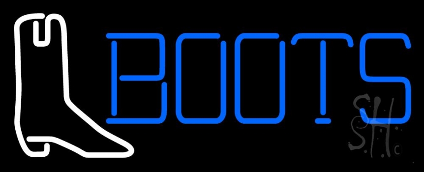 Blue Boots With Logo LED Neon Sign