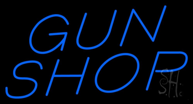 Blue Gun Shop LED Neon Sign