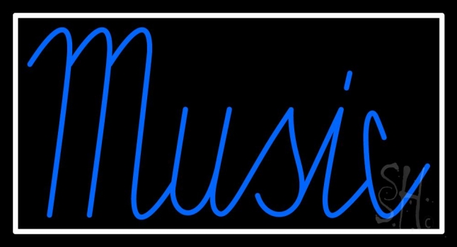 Blue Music Cursive LED Neon Sign