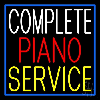 Complete Piano Service Blue Border 2 LED Neon Sign