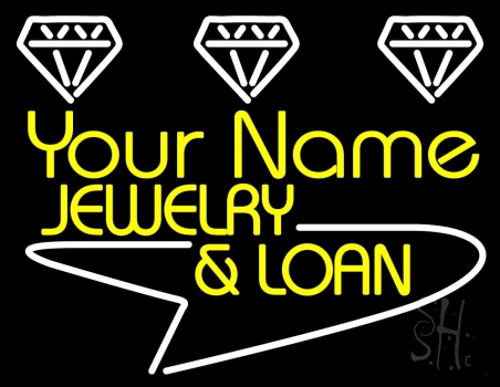 Custom Diamond Logo Jewelry And Loan LED Neon Sign