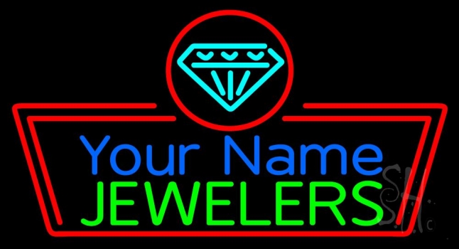Custom Turquoise Diamond Logo Jewelers LED Neon Sign