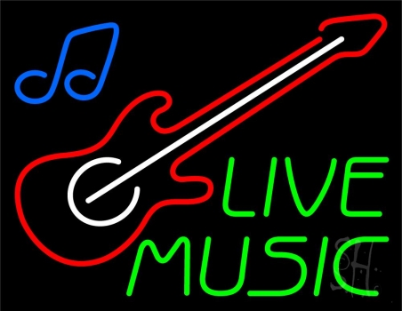 Green Live Music 1 LED Neon Sign
