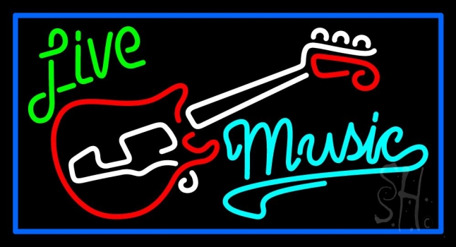 Live Green Music Turquoise LED Neon Sign