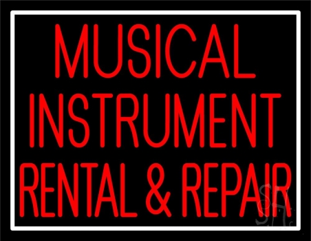 Musical Instruments Rental And Repair 1 LED Neon Sign