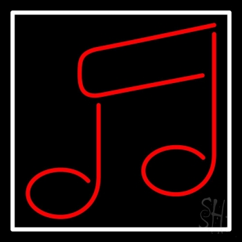 Music Note Red LED Neon Sign