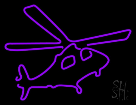 Purple Helicopter LED Neon Sign