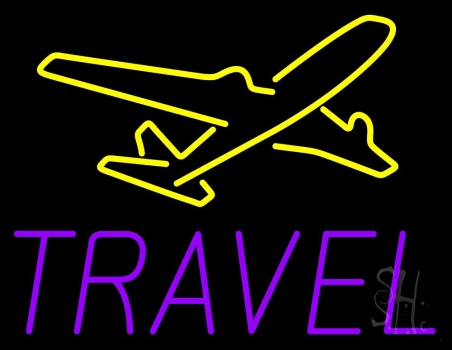 Purple Travel LED Neon Sign