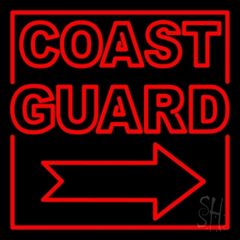 Red Coast Guard LED Neon Sign