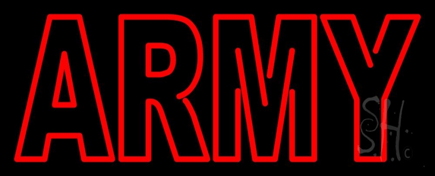 Red Double Stroke Army LED Neon Sign