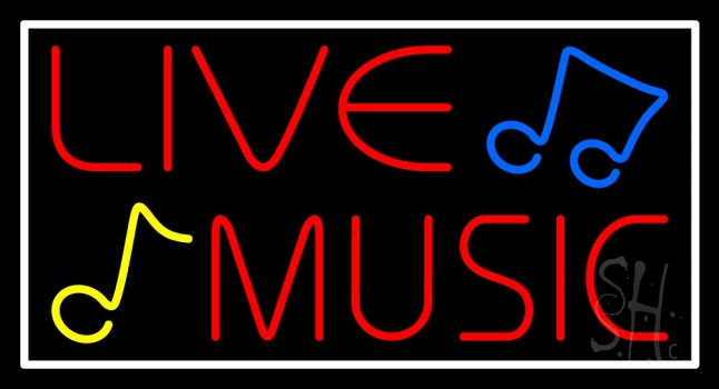Red Live Music Block LED Neon Sign