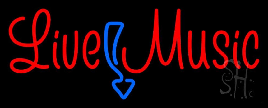 Red Live Music LED Neon Sign