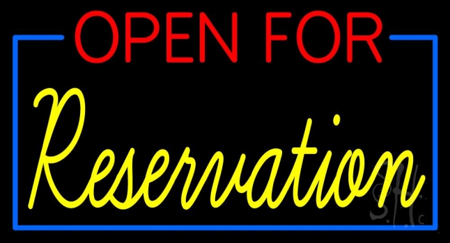 Red Open For Yellow Reservation LED Neon Sign