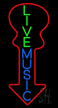 Vertical Live Music LED Neon Sign