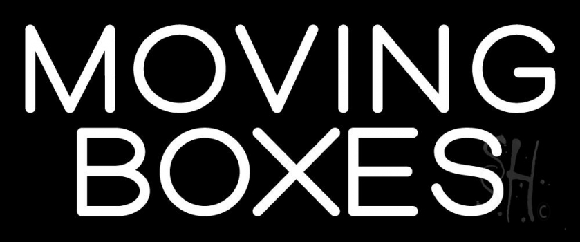 White Moving Boxes Block 1 LED Neon Sign