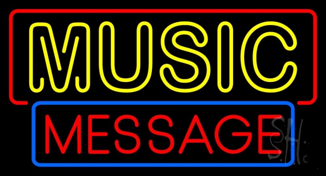 Custom Double Stroke Yellow Music LED Neon Sign