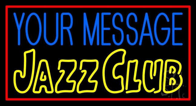 Custom Yellow Jazz Club Red Border LED Neon Sign