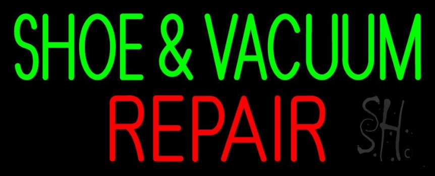Green Shoe And Vacuum Red Repair LED Neon Sign