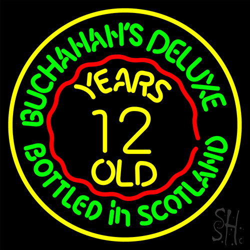 Buchanans Deluxe Bottled In Scotland Years 12 Old LED Neon Sign