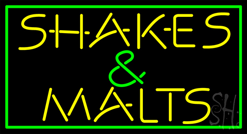 Green Border Shake And Malts LED Neon Sign