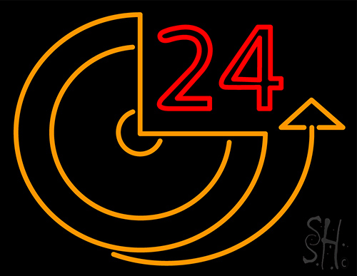 24 Hour Clock LED Neon Sign