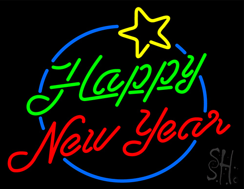 Happy New Year Logo LED Neon Sign