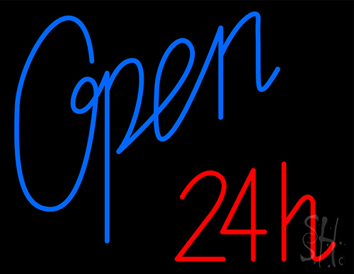 Open 24h LED Neon Sign