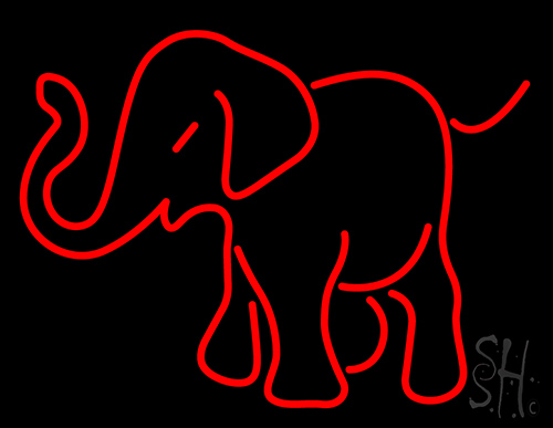 Red Elephant Logo LED Neon Sign