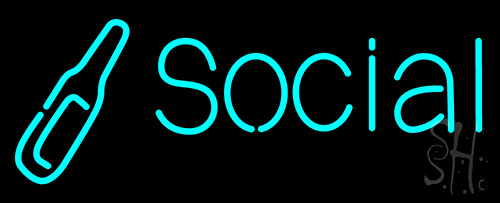 Social Bottle LED Neon Sign
