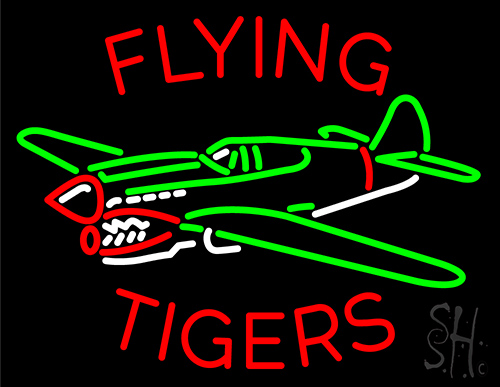 Flying Tigers Airplane LED Neon Sign