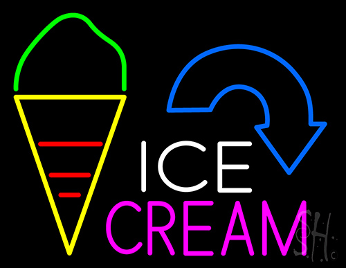 Ice Cream Arrow LED Neon Sign