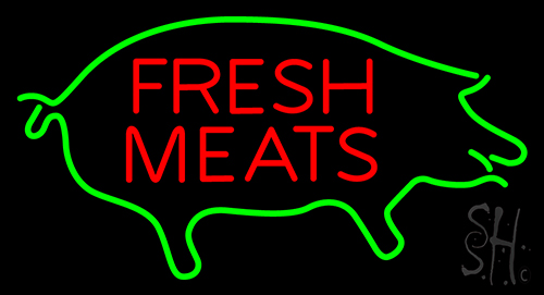 Fresh Meats With Pig LED Neon Sign