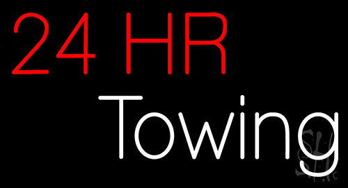 Red 24 Hr Towing LED Neon Sign